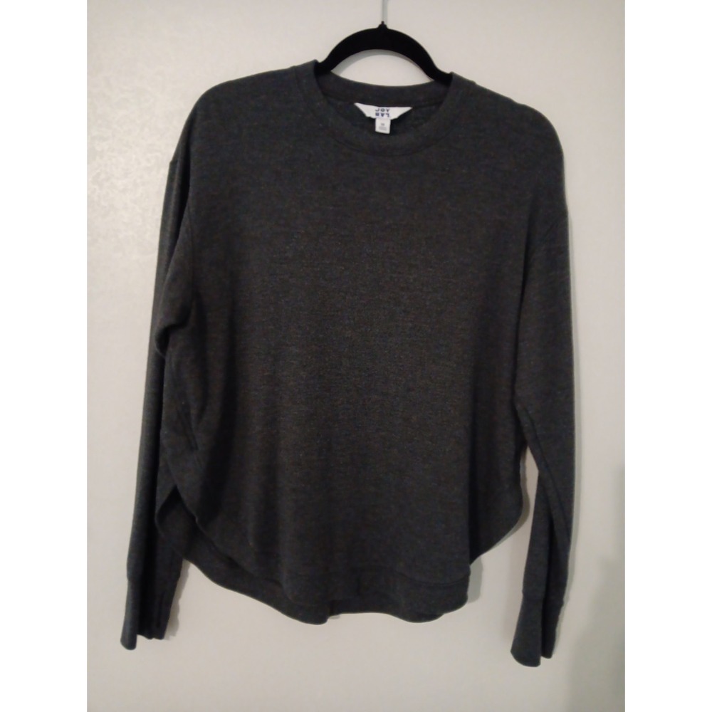 joy lab sweatshirt‎ women size medium gray side slits active yoga crew neck